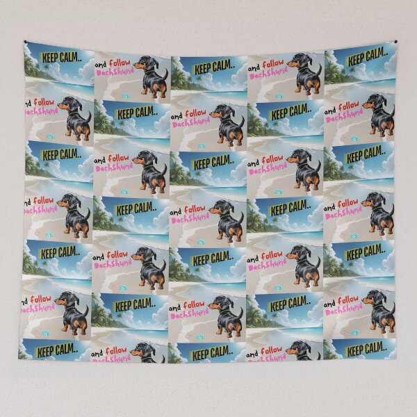 Item preview, Cute Dachshund for You to Follow and Keep Calm designed and sold by FreeStyleTrend.