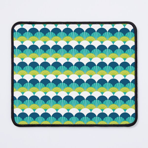 Item preview, MODERN SCALLOP PATTERN modern minimal bright peacock colours designed and sold by Kat Massard.