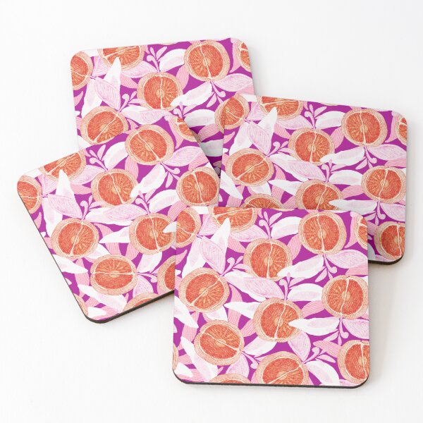 Item preview, Oranges, red on dark fuchsia background designed and sold by Alex  Blud.