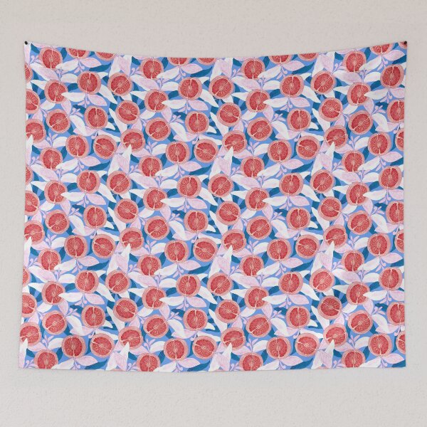 Item preview, Oranges, red on blue background designed and sold by Alex  Blud.