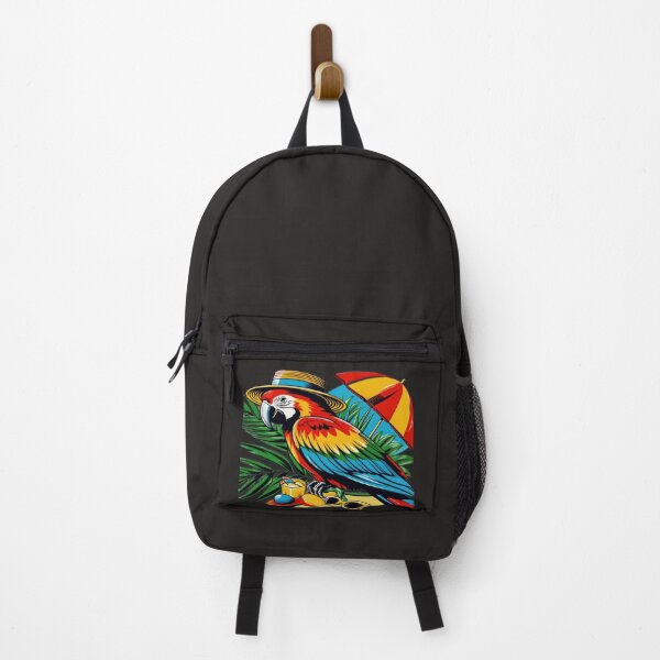 Item preview, summer color parrot with a hat on the beach designed and sold by Expressions-Sel.