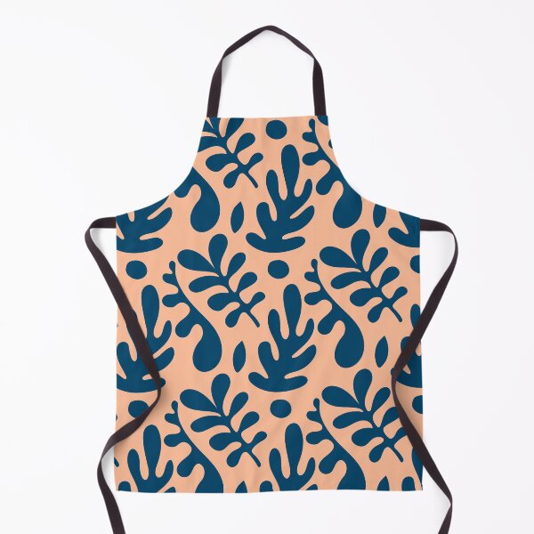 Item preview, Abstract Organic Henri Matisse inspired Blue leaves, Minimalist mid-century art designed and sold by KreativKulture.