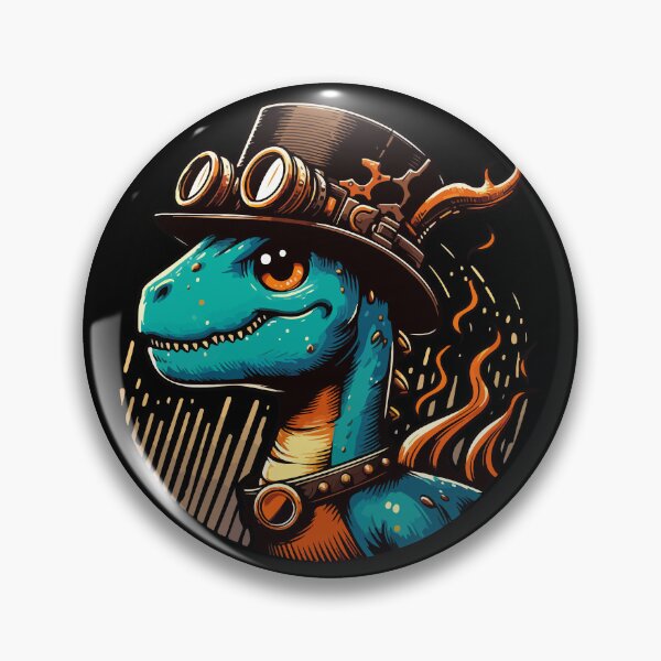 Item preview, Funny Retro Steampunk Dinosaur Velociraptor designed and sold by TomFrontierArt.