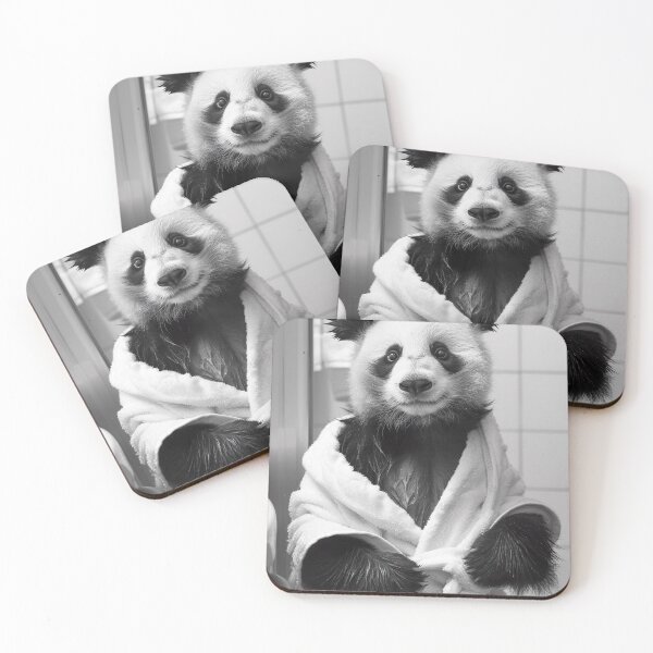 Item preview, Panda Wearing a Bathrobe in the Bathroom designed and sold by CheekyAnimalz.