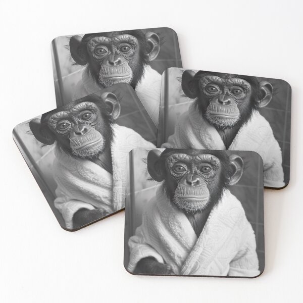 Item preview, Monkey Wearing a Bathrobe in the Bathroom designed and sold by CheekyAnimalz.