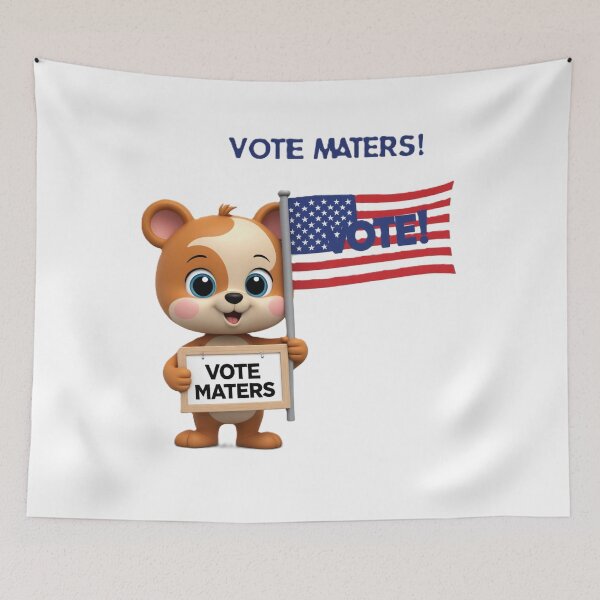 Item preview, "Vote Matters" Election Poster Featuring a Cute Bear designed and sold by merve02shop.