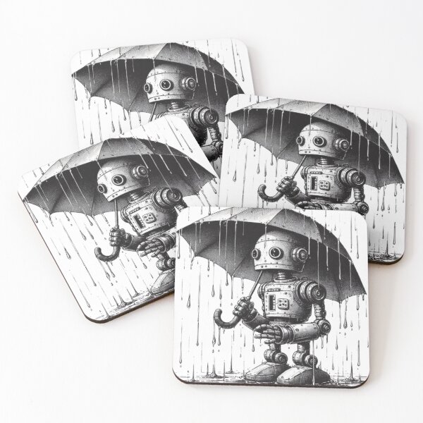 Item preview, Sad robot, Rainy Day, Digital Art, Art Of The Future, Sci-Fi Mood designed and sold by WorlDigitalArts.