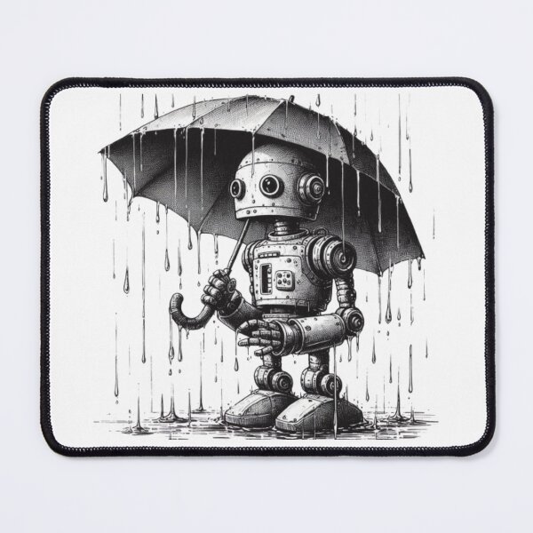 Item preview, Sad robot, Rainy Day, Digital Art, Art Of The Future, Sci-Fi Mood designed and sold by WorlDigitalArts.