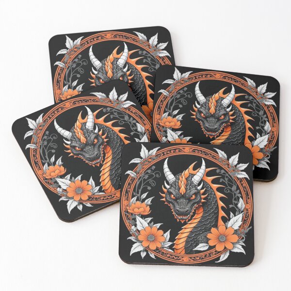 Item preview, Intense Black and Orange Dragon designed and sold by RedStacks.