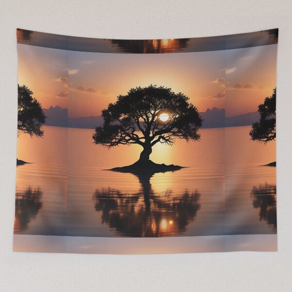 Item preview, The big tree on small island 3d illustration designed and sold by bvdesignart.