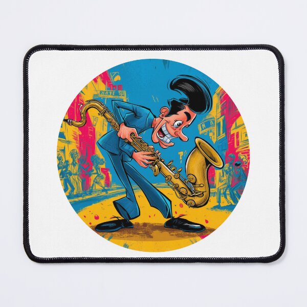 Item preview, Saxo Madness - Vibrant Jazz Music Poster designed and sold by TaPaVu.