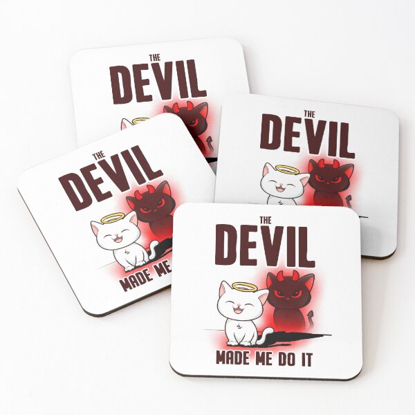 Item preview, The devil made me do it - Angel and devil Cat designed and sold by ArtsyLani.