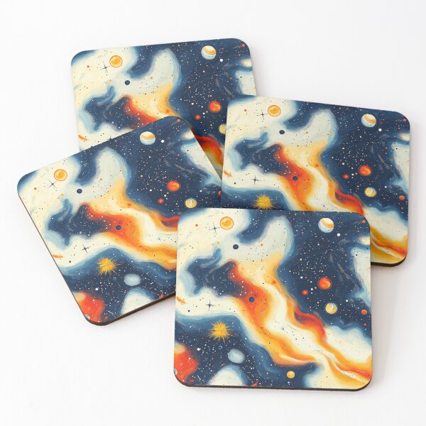 Item preview, Retro space pattern with stars, planets and nebula designed and sold by Hamish Davies.