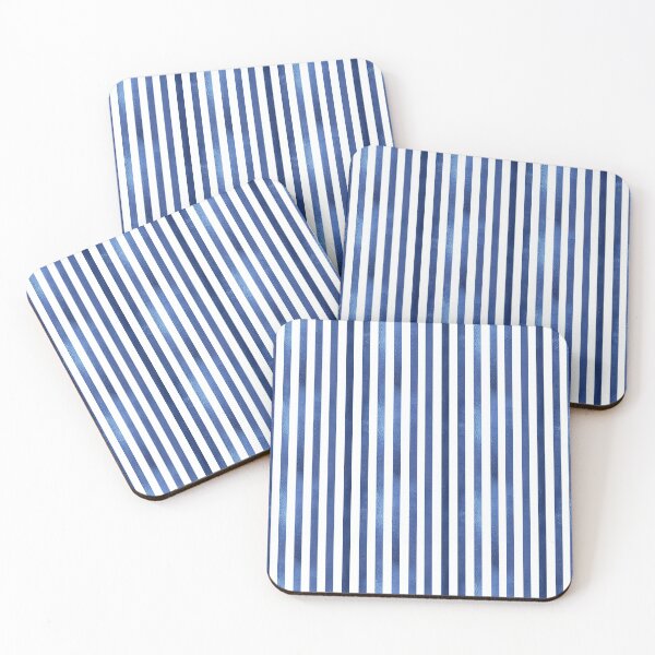 Item preview, Metallic Blue  White stripes designed and sold by NdesignTrend.