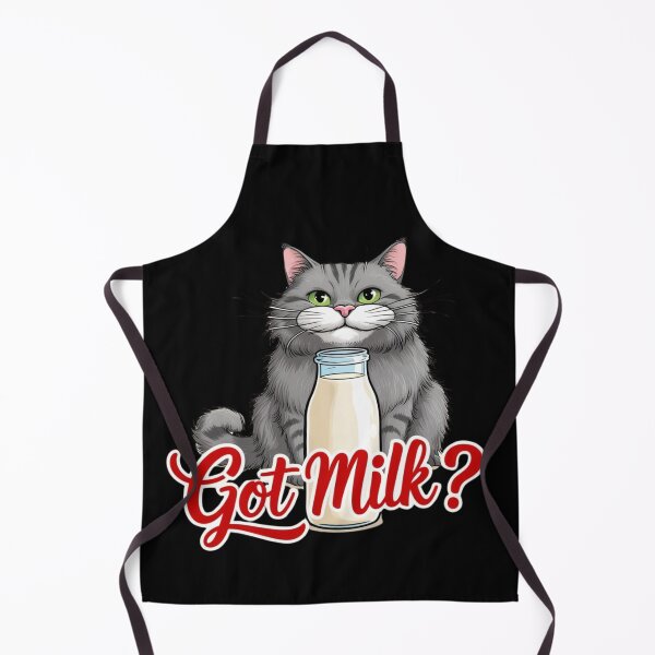 Item preview, cat with green eyes and a fluffy tail, sitting behind a glass bottle of milk designed and sold by coolt-sherit.