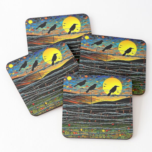 Item preview, Crows on wire fence 3 designed and sold by George Hutton Hunter.