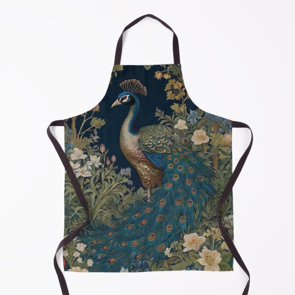 Item preview, William Morris Inspired Vibrant Blue Peacock and Floral  designed and sold by Tamas Das.