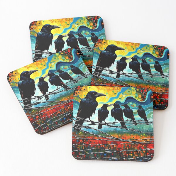 Item preview, Crows on wire fence 4 designed and sold by George Hutton Hunter.