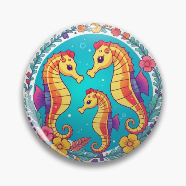Item preview, Cute bright seahorse friends designed and sold by RedStacks.
