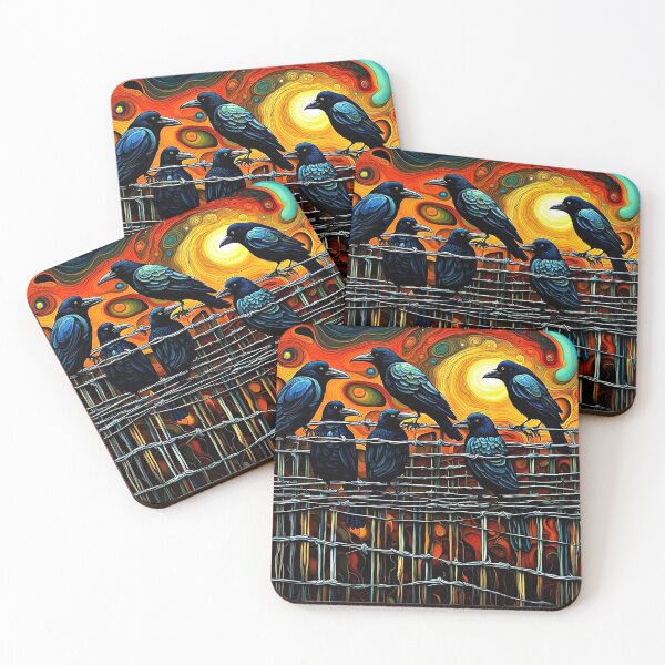 Item preview, Crows on wire fence 5 designed and sold by George Hutton Hunter.