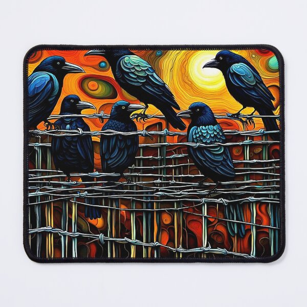 Item preview, Crows on wire fence 5 designed and sold by George Hutton Hunter.