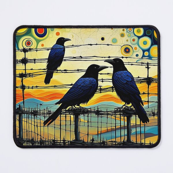 Item preview, Crows on wire fence 1 designed and sold by George Hutton Hunter.