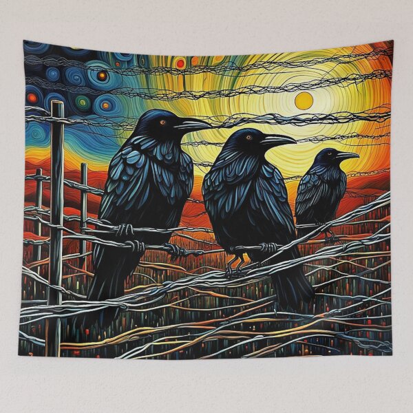 Item preview, Crows on wire fence 2 designed and sold by George Hutton Hunter.