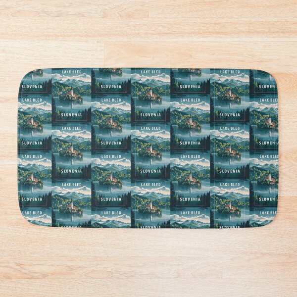 Item preview, Vintage travel poster Lake Bled, Slovenia - Retro Minimal Design designed and sold by pod24.