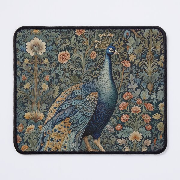 Item preview, Stunning William Morris Peacock and Floral Print in Blue designed and sold by Tamas Das.