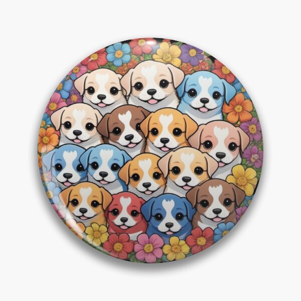 Item preview, Cute Bouquet of Puppies and Flowers designed and sold by RedStacks.
