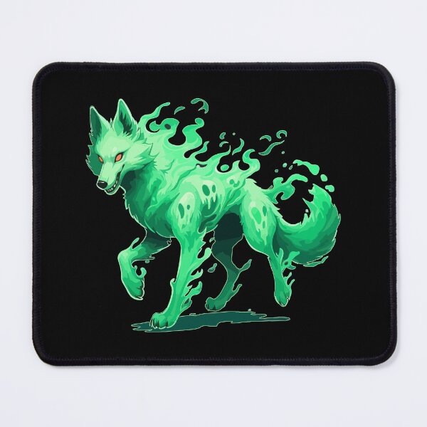 Item preview, Halloween Green Ghost Wolf designed and sold by TomFrontierArt.