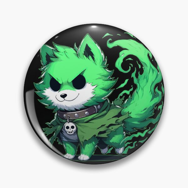Item preview, Kawaii Halloween Green Ghost Wolf designed and sold by TomFrontierArt.