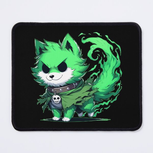 Item preview, Kawaii Halloween Green Ghost Wolf designed and sold by TomFrontierArt.