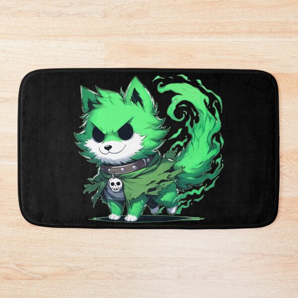 Item preview, Kawaii Halloween Green Ghost Wolf designed and sold by TomFrontierArt.