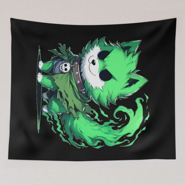 Item preview, Kawaii Halloween Green Ghost Wolf designed and sold by TomFrontierArt.