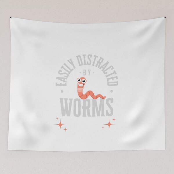 Item preview, Easily Distracted by Worms T shirt designed and sold by Bla-Moln.