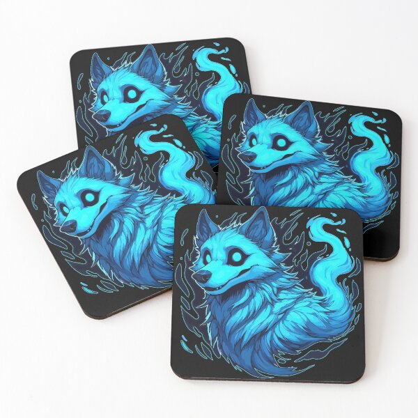 Item preview, Kawaii Halloween Blue Ghost Wolf Dog designed and sold by TomFrontierArt.