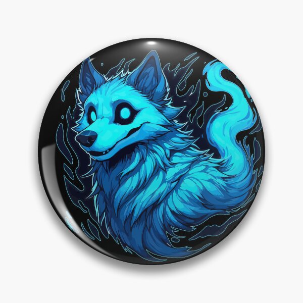 Item preview, Kawaii Halloween Blue Ghost Wolf Dog designed and sold by TomFrontierArt.
