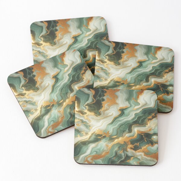 Item preview, Elegance in green: Realistic marble with golden accents – A digital masterpiece designed and sold by FotoworldEdel.