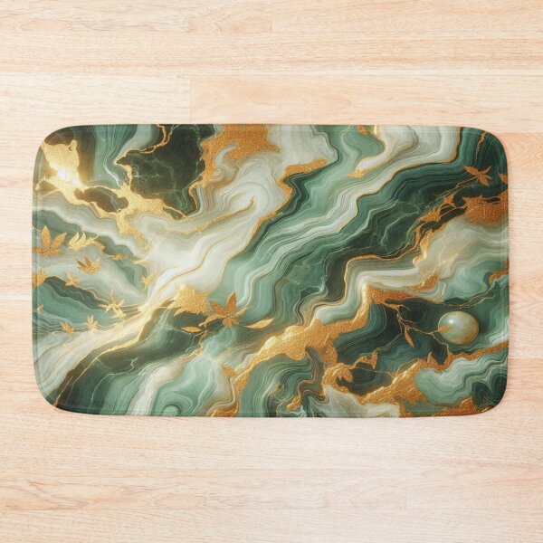 Item preview, Elegance in green: Realistic marble with golden accents – A digital masterpiece designed and sold by FotoworldEdel.