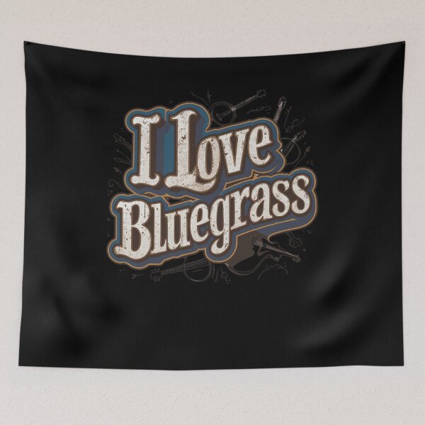 Item preview, I LOVE BLUEGRASS music cool retro western style design designed and sold by Jt41.