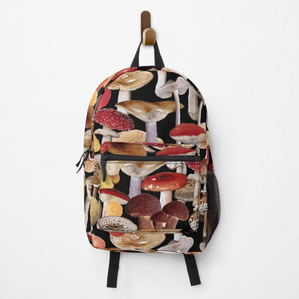 Item preview, Vintage Mushrooms Fall Black Pattern designed and sold by InovArtS.