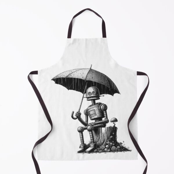 Item preview, Sad robot sitting in rain, Rainy Day, Digital Art, Art Of The Future, Sci-Fi Mood designed and sold by WorlDigitalArts.