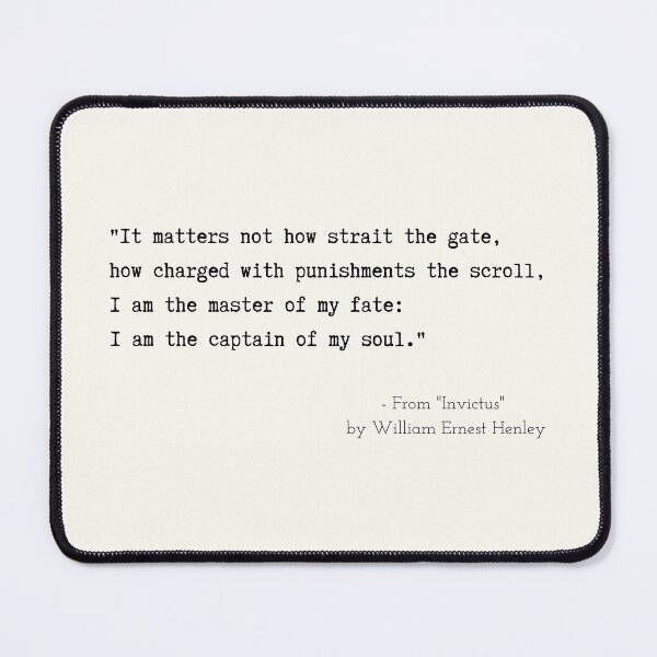Item preview, A Motivational Poetic Quote from "Invictus" by William Ernest Henley designed and sold by Poemit.