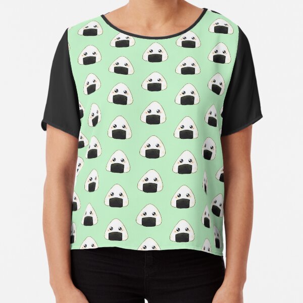 Onigiri Rice Ball Pattern Chiffon Top