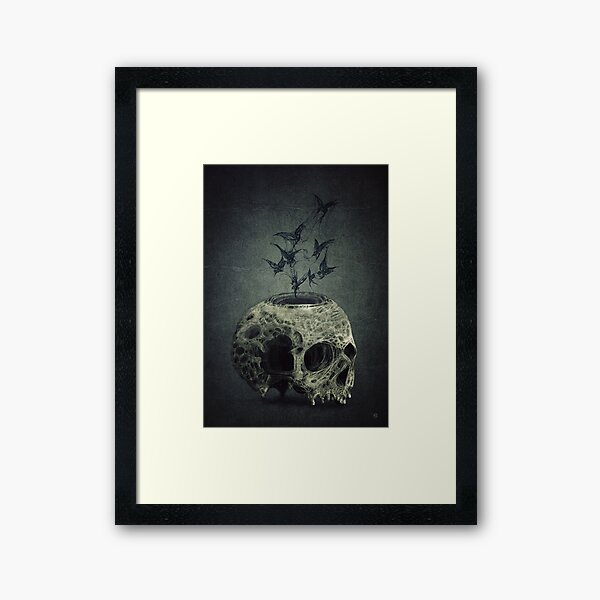Skull Bats Framed Art Print