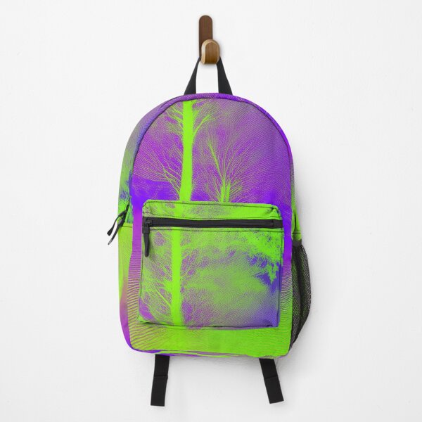Item preview, Festival atmosphere - psychedelic forest, bathed in sea and setting sun - shades of green, purple and navy blue. designed and sold by My-fake-places.