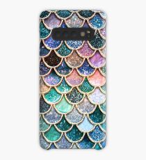 Teal, Silver and Pink Sparkle Faux Glitter Mermaid Scales Case/Skin for Samsung Galaxy