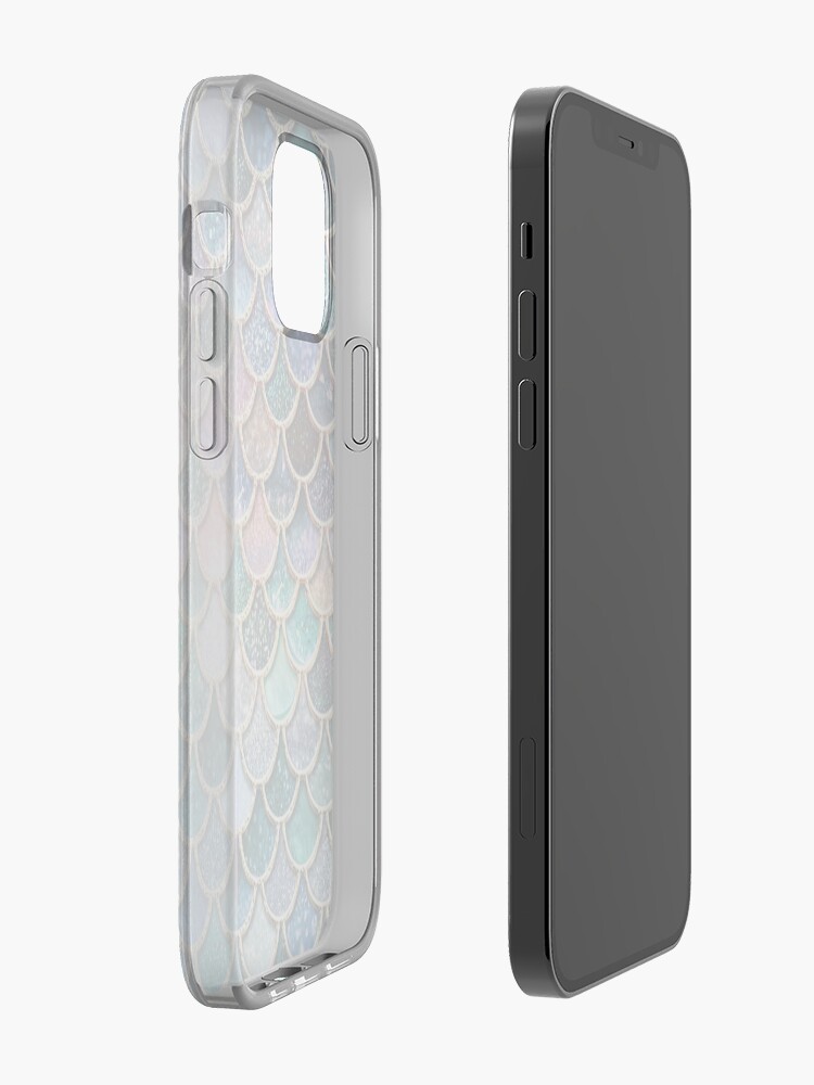 Alternate view of Teal, Silver and Pink Sparkle Faux Glitter Mermaid Scales iPhone Case & Cover