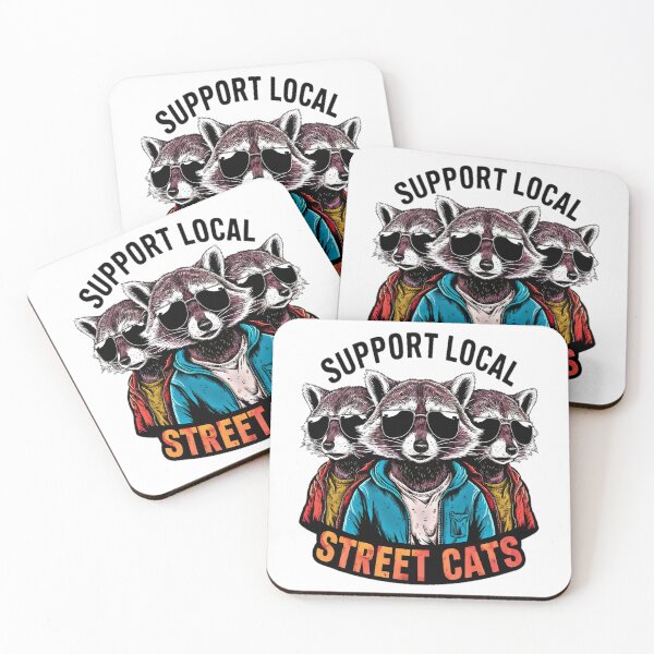 Item preview, Support Local Street Cats: Cute Raccoon Gang designed and sold by AlphaTeez.